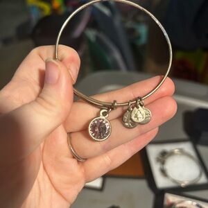 Alex and Ani June Birth Stone Silver Charm Bracelet